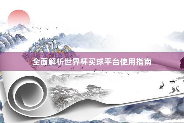 全面解析世界杯买球平台使用指南