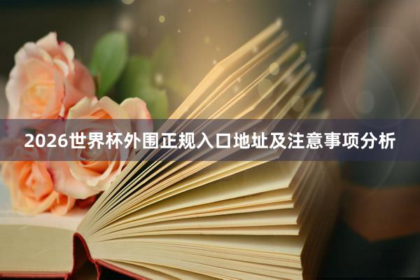 2026世界杯外围正规入口地址及注意事项分析